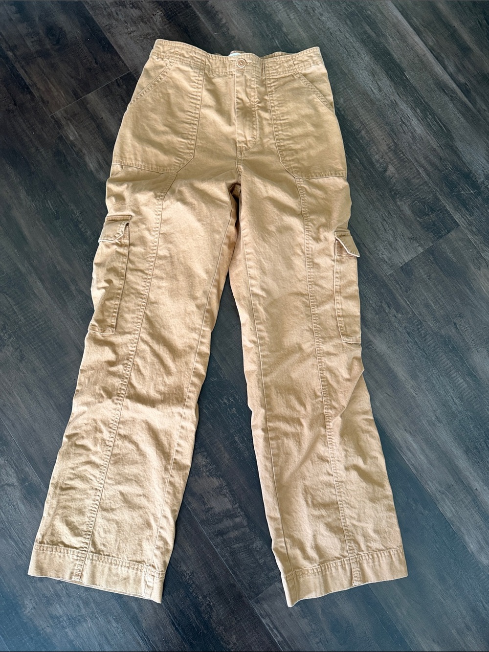 Abercrombie & Fitch Khaki Wide-Leg Cargo Pants